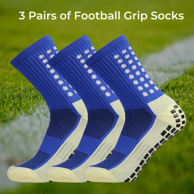 3 Pairs of Football Grip Socks non-slip