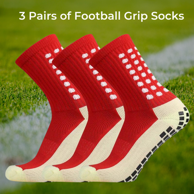 3 Pairs of Football Grip Socks non-slip