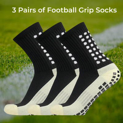 3 Pairs of Football Grip Socks non-slip