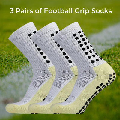 3 Pairs of Football Grip Socks non-slip